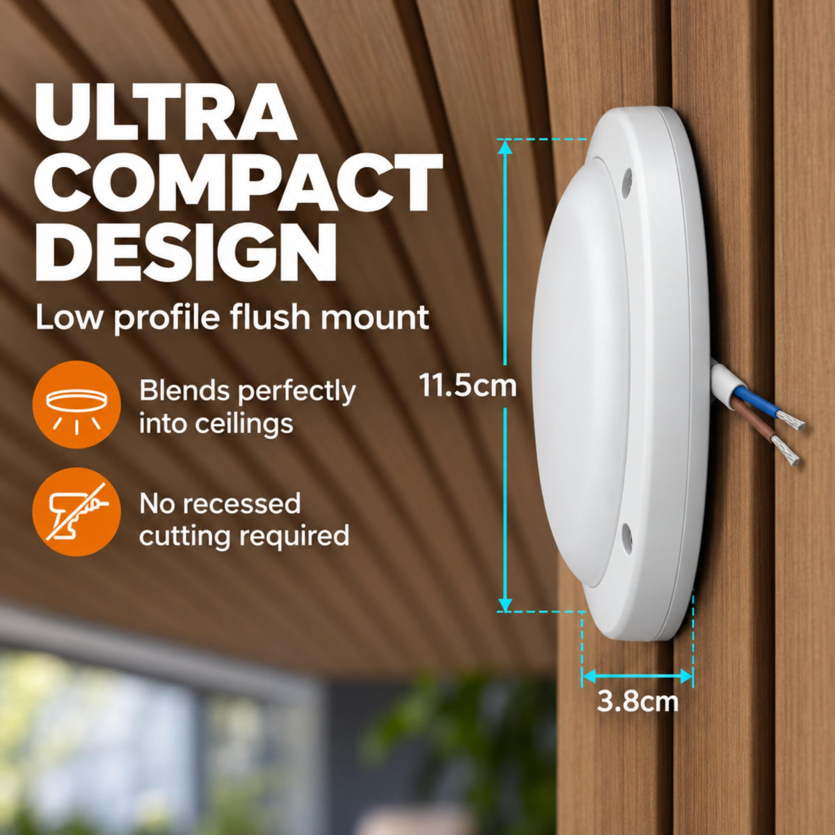 9w led round flush ceiling lig
