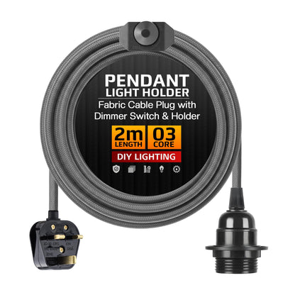 Plug in Pendant Light E27 2m Dimmer Switch Cable~4142