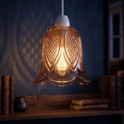 Amber Glass Lamp Shade Pendant Light Replacement~4081