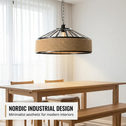 retro jute rope hanging lamp l
