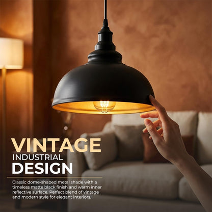Curvy Metal Shade Pendant Light  E27 29cm Metal Shade~4151