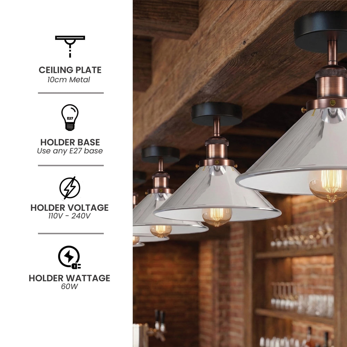 rustic copper ceiling lamp sha