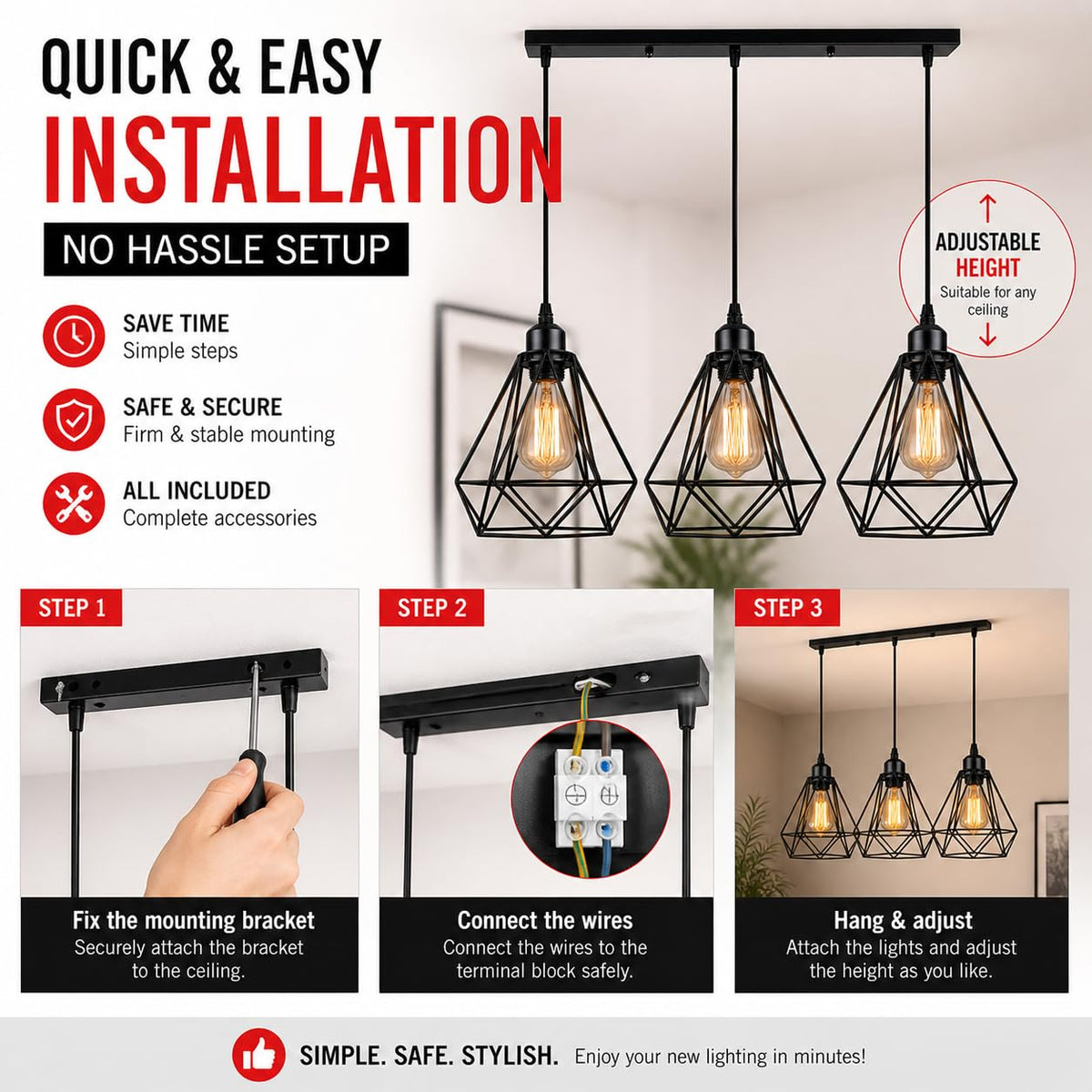 black metal cage shade lamp
