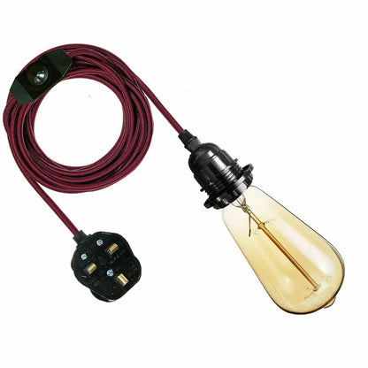 Industrial hanging 4m Plug in Pendant Light Fit~4065