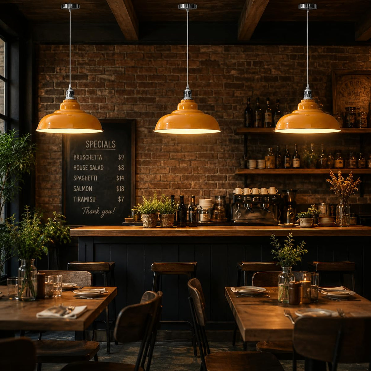 Semi Curvy Pendant Light Retro  E27 32cm Metal Shade~4138