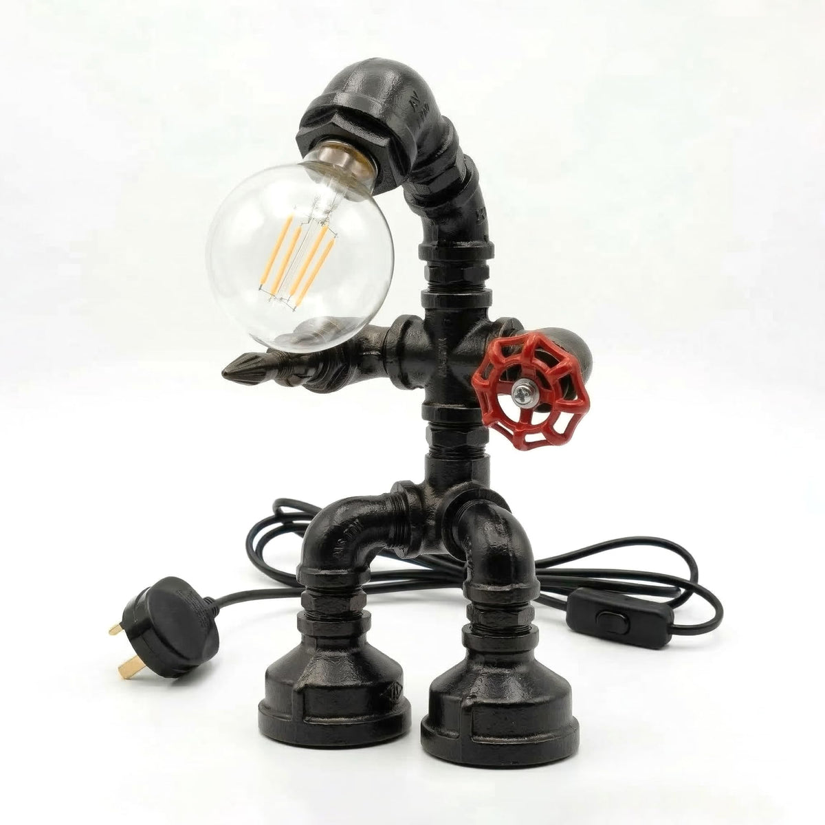 water pipe lamp retro table