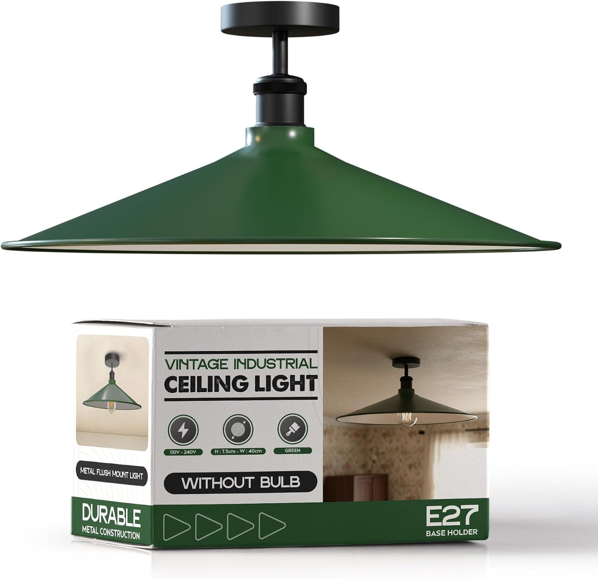 Vintage E27 Semi Flush Mount Metal Ceiling Lights~4069