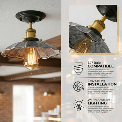 Industrial Semi Flush Mount E27 Ceiling mount Fitting~4039