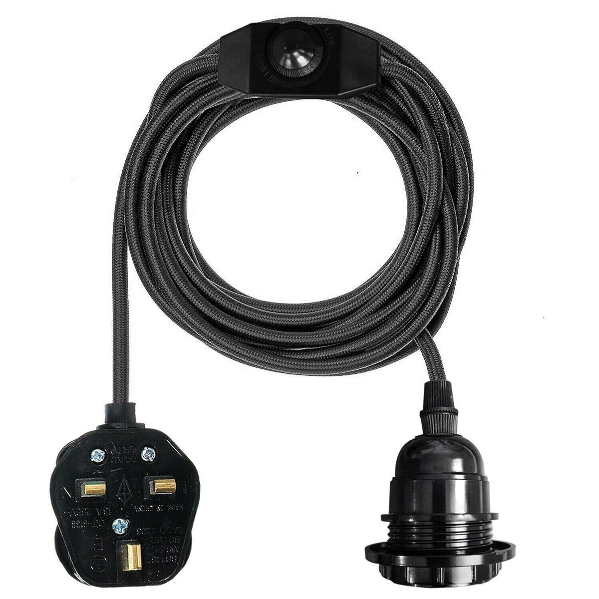 Plug in Pendant Light E27 2m Dimmer Switch Cable~4142