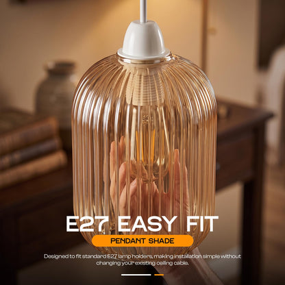 Amber Glass Lamp Shade Pendant Light Replacement~4081