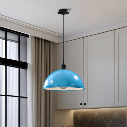 Vintage Large Industrial E27 Pendant Metal Ceiling Light Dome Shade ~3556