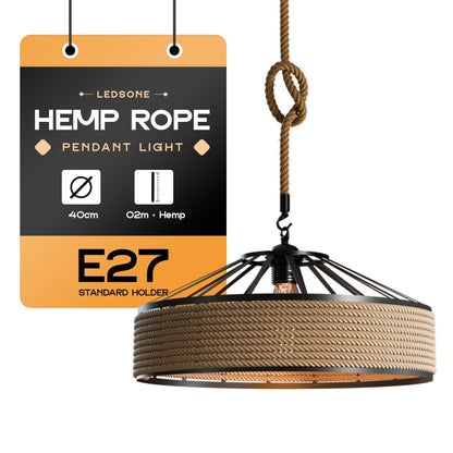 rustic hemp rope hanging light