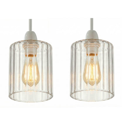 2Pack Glass Lamp Shade E27 Easy Fit Ceiling Pendant~4111