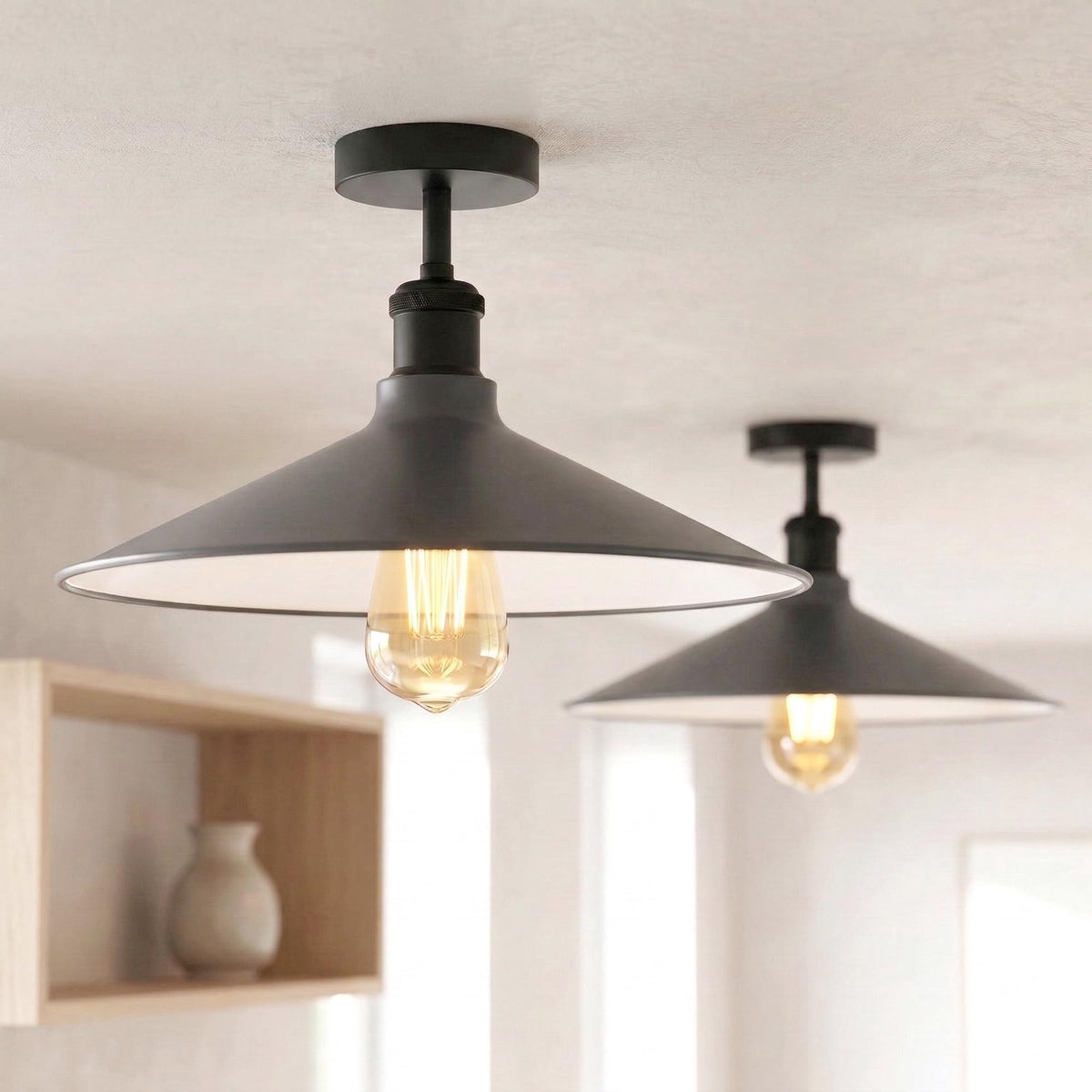 2 Pack Modern Flush Mount Ceiling Light Fixture~4091
