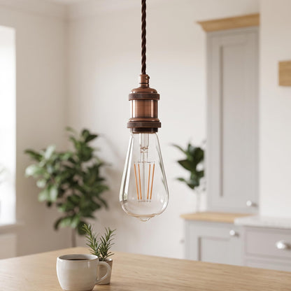 2 Pack E27 Pendant Light 1m Twisted Cable~4139