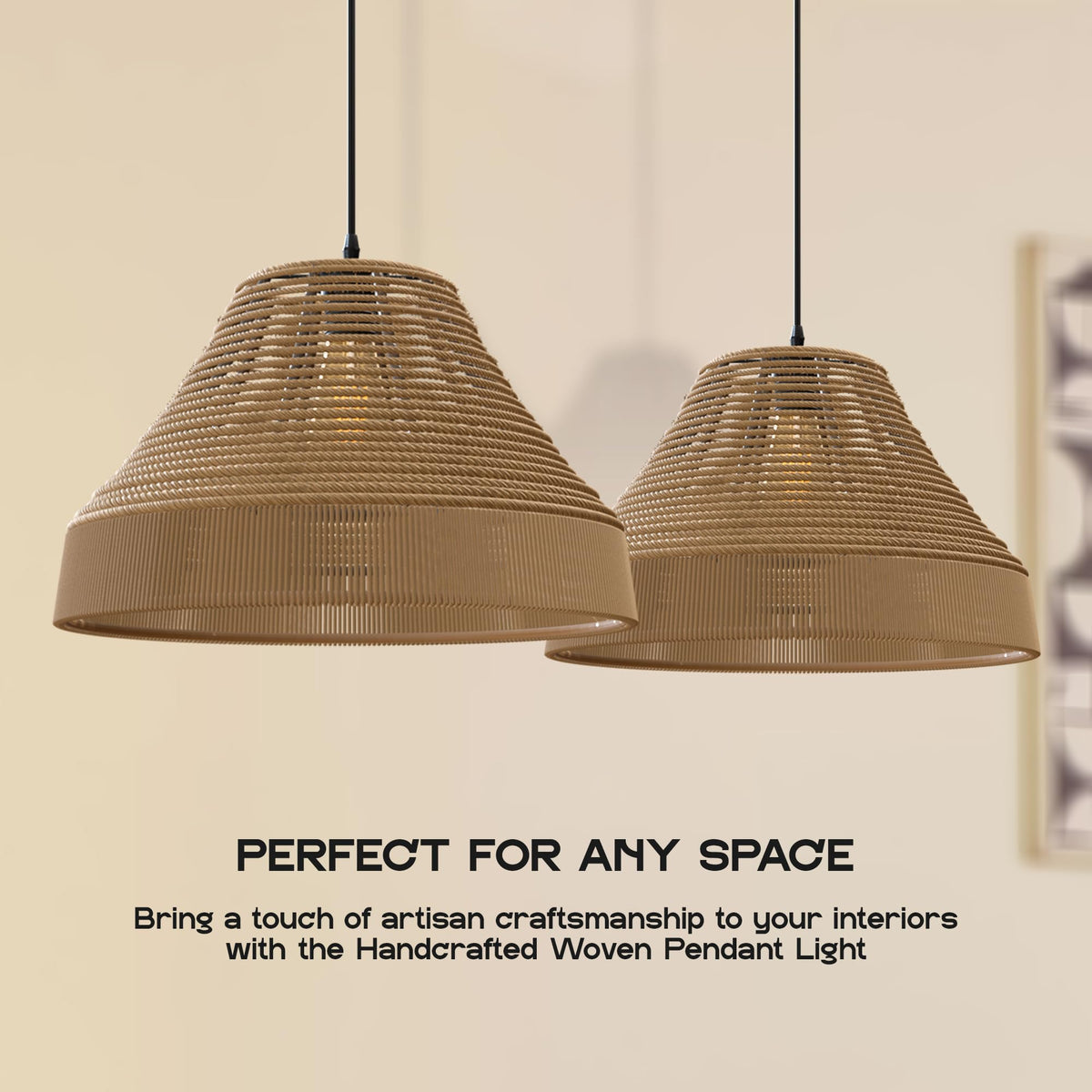 40cm jute rope pendant light