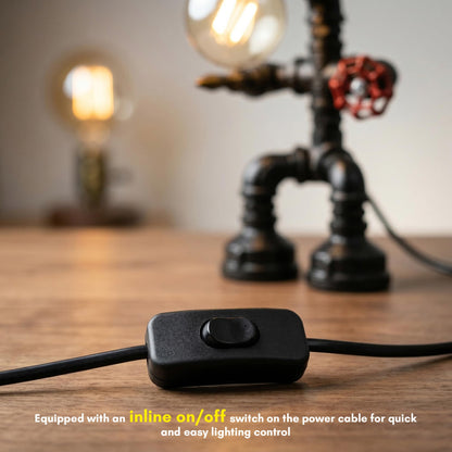 water pipe lamp retro table