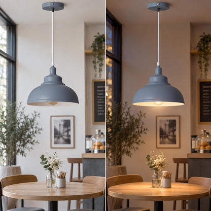 Curvy Metal Shade Pendant Light  E27 29cm Metal Shade~4151
