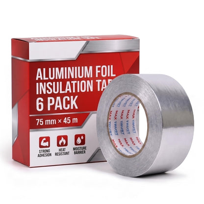 Aluminium Foil Insulation 75mm x 45m Silver Tape ~4072