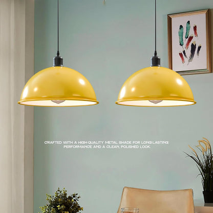 Vintage Large Industrial E27 Pendant Metal Ceiling Light Dome Shade ~3556