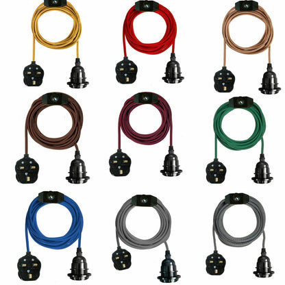 Industrial hanging 4m Plug in Pendant Light Fit~4065