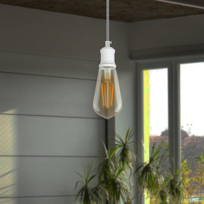 Vintage E27 Pendant Light 1m Braided Cable ~ 4049