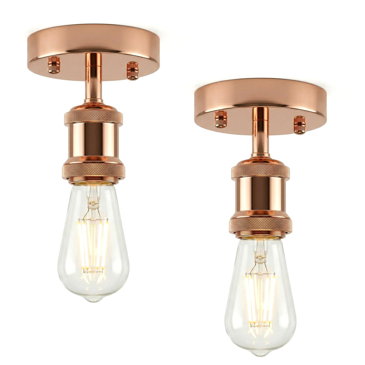 2 Pack Vintage Fully Earth Ceiling Light Flush Mount E27 Lamp~4083