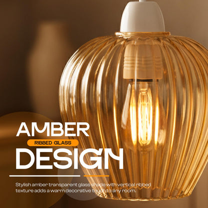 Amber Glass Lamp Shade Pendant Light Replacement~4081