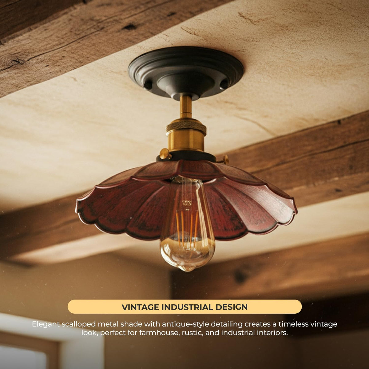 Industrial Semi Flush Mount E27 Ceiling mount Fitting~4039