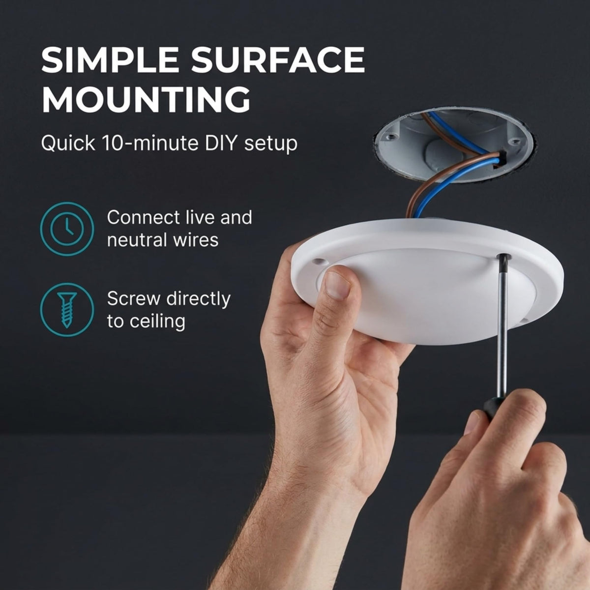 9w led round flush ceiling lig