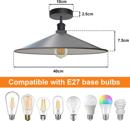 Vintage E27 Semi Flush Mount Metal Ceiling Lights~4069