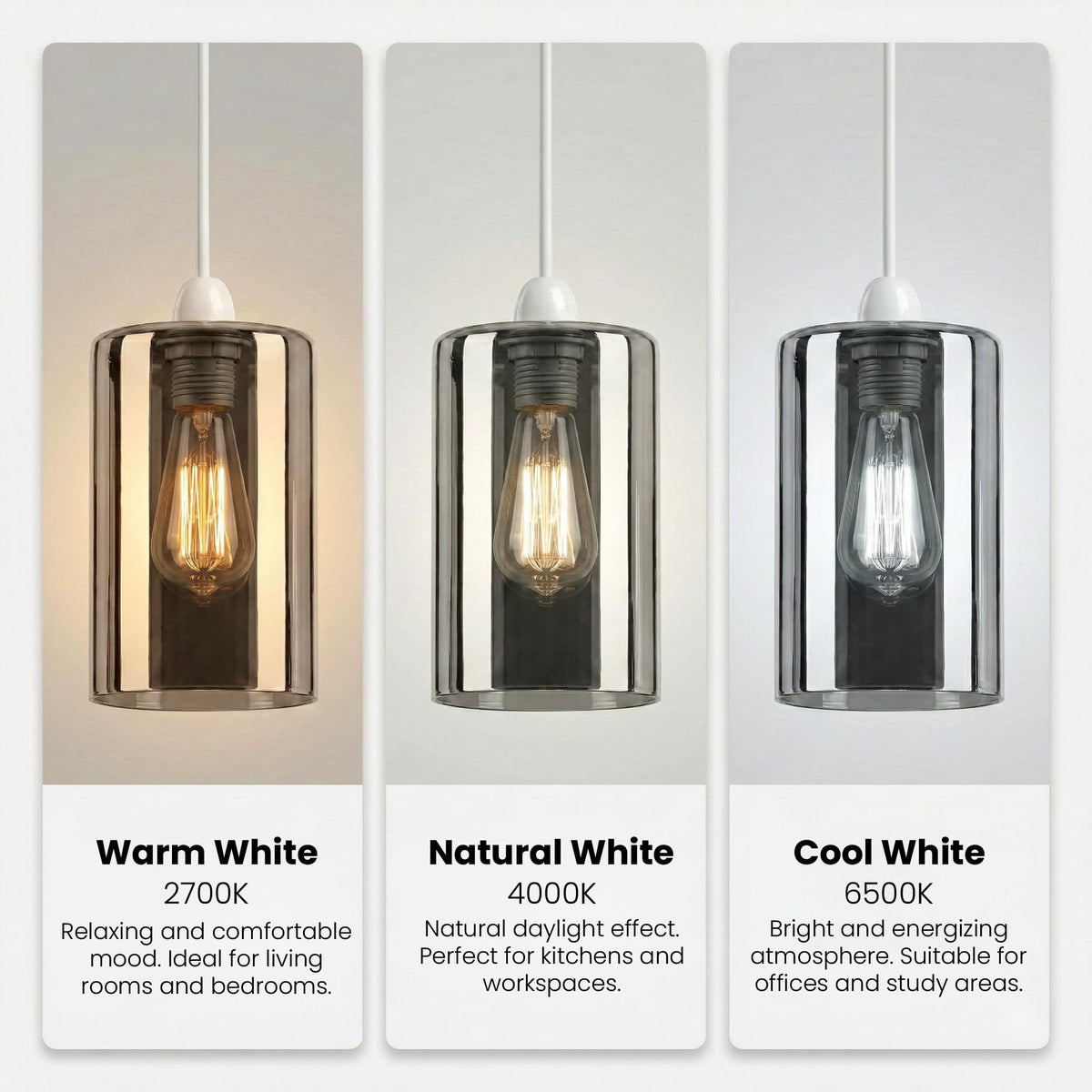 2Pack Glass Lamp Shade E27 Easy Fit Ceiling Pendant~4111
