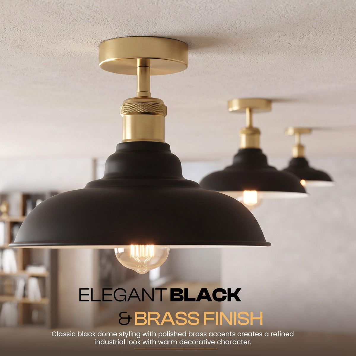 cage semi flush ceiling light
