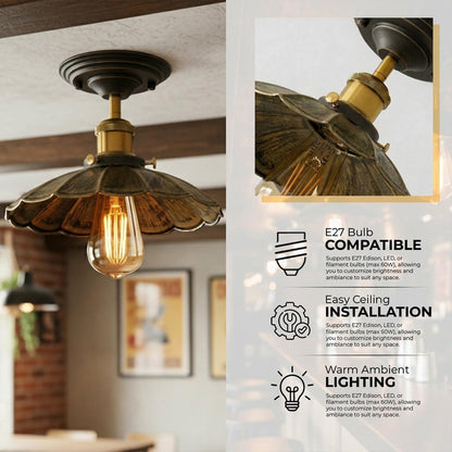 Industrial Semi Flush Mount E27 Ceiling mount Fitting~4039