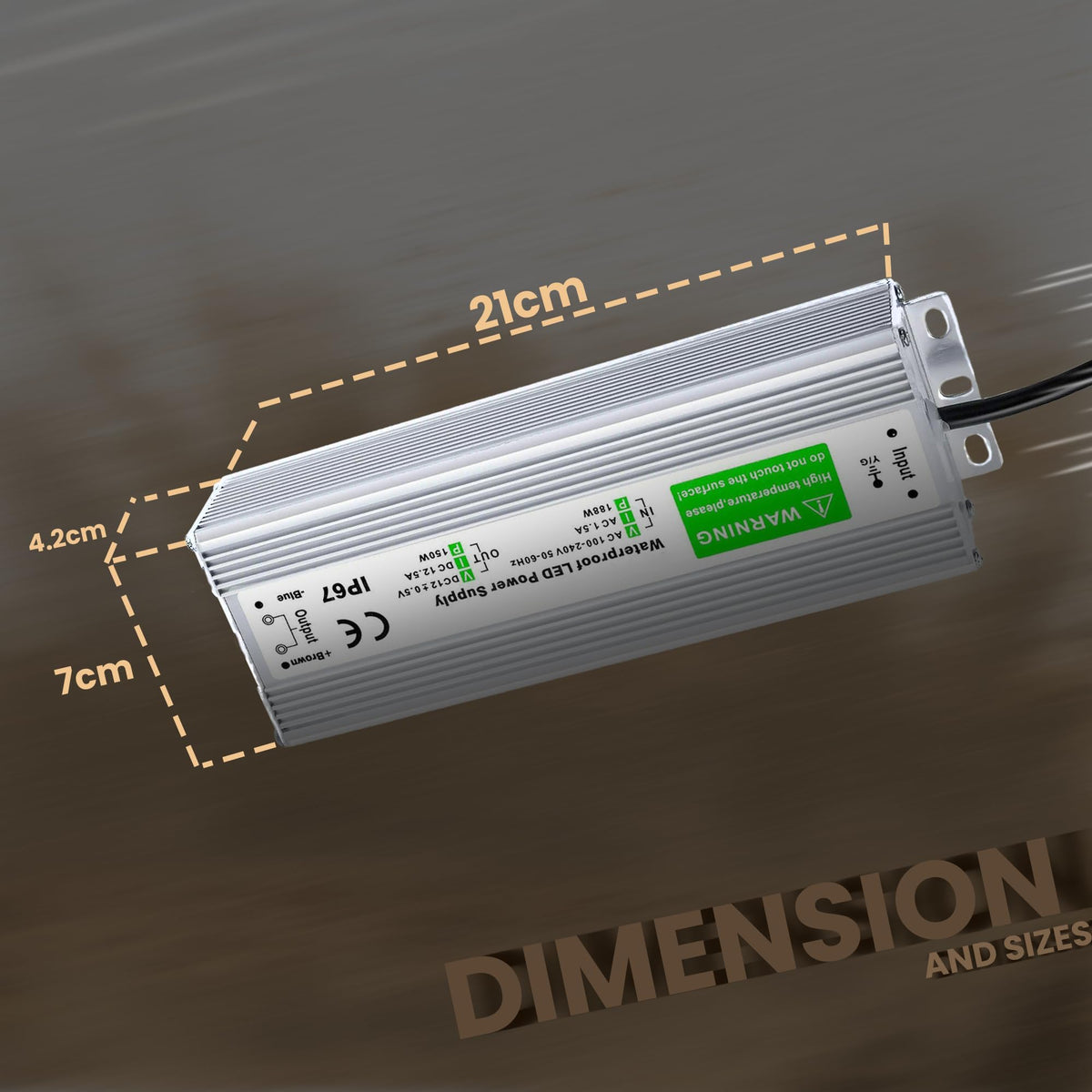 DC12V IP67 Waterproof LED Power Supply 10W-350W~4056