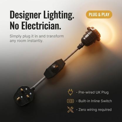 2m Plug in Pendant Light Fabric Cable  E27 Socket~4101