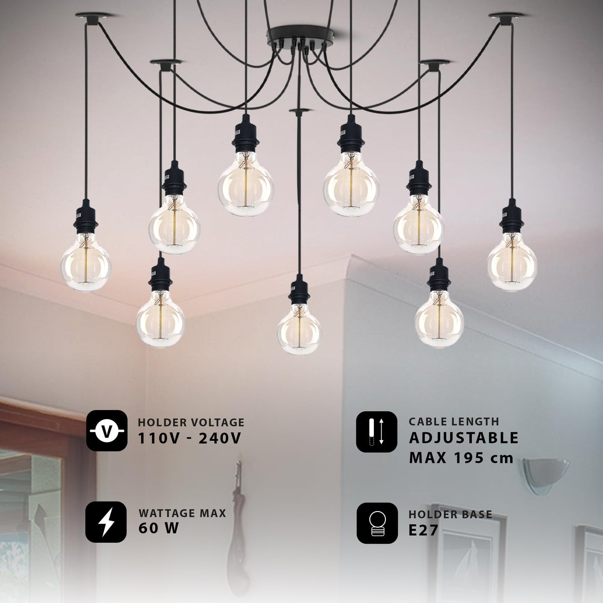 Spider Pendant Chandelier DIY Ceiling Light~4107