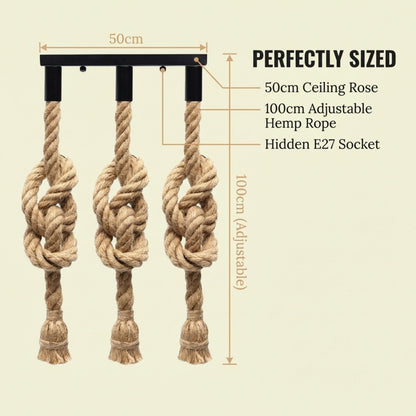 Hemp Ceiling Pendant Light Fitting E27 Lamp~4108