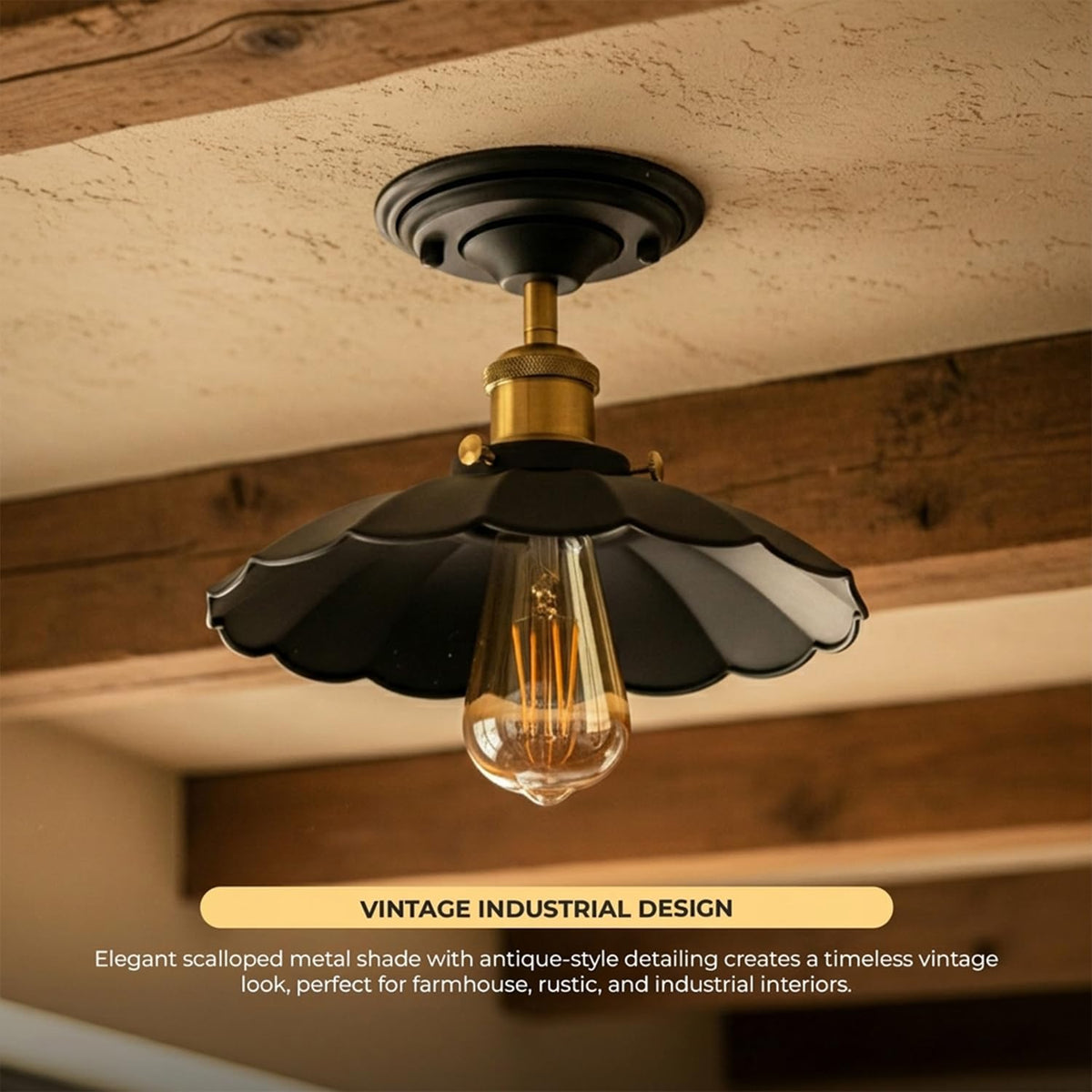 Industrial Semi Flush Mount E27 Ceiling mount Fitting~4039