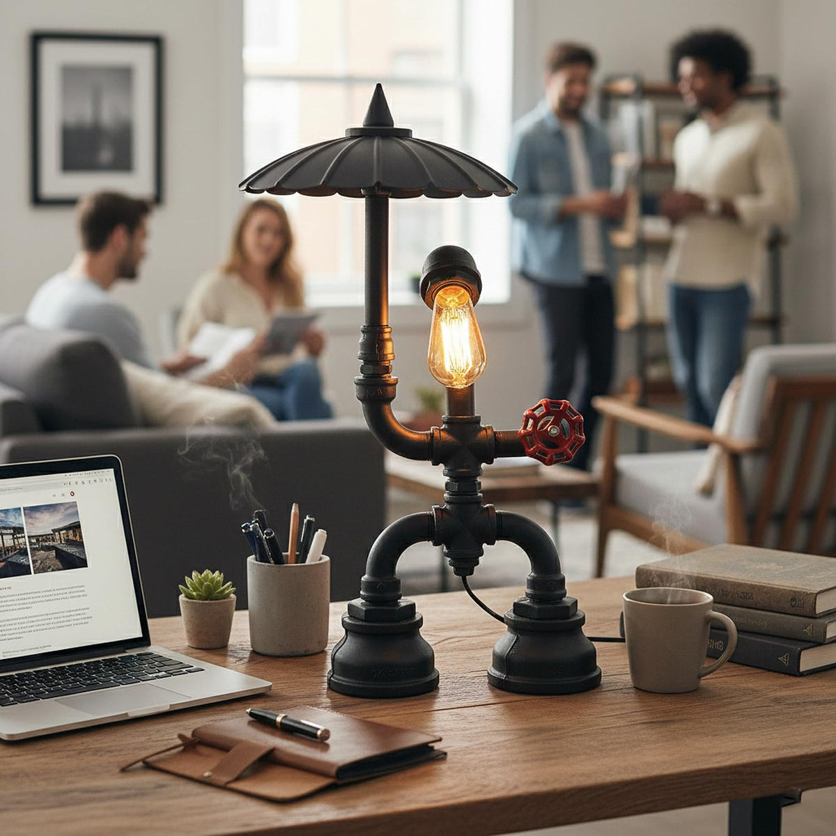 steampunk table light lamp