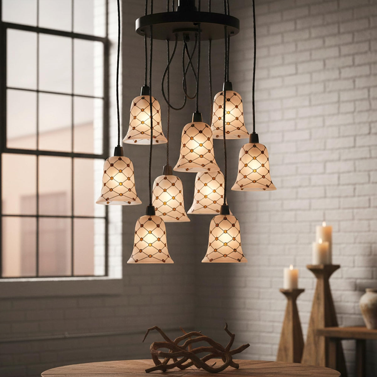 modern glass lamp shade ribbed