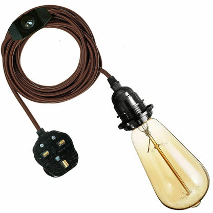 Industrial hanging 4m Plug in Pendant Light Fit~4065