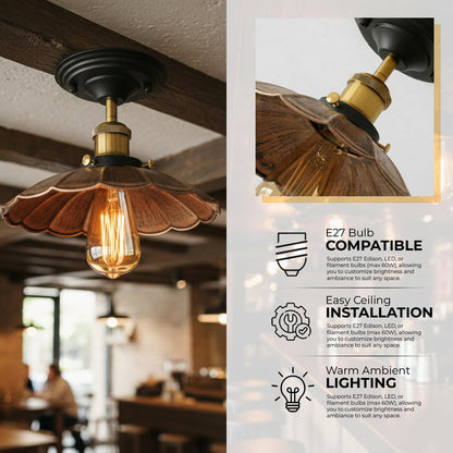 Industrial Semi Flush Mount E27 Ceiling mount Fitting~4039