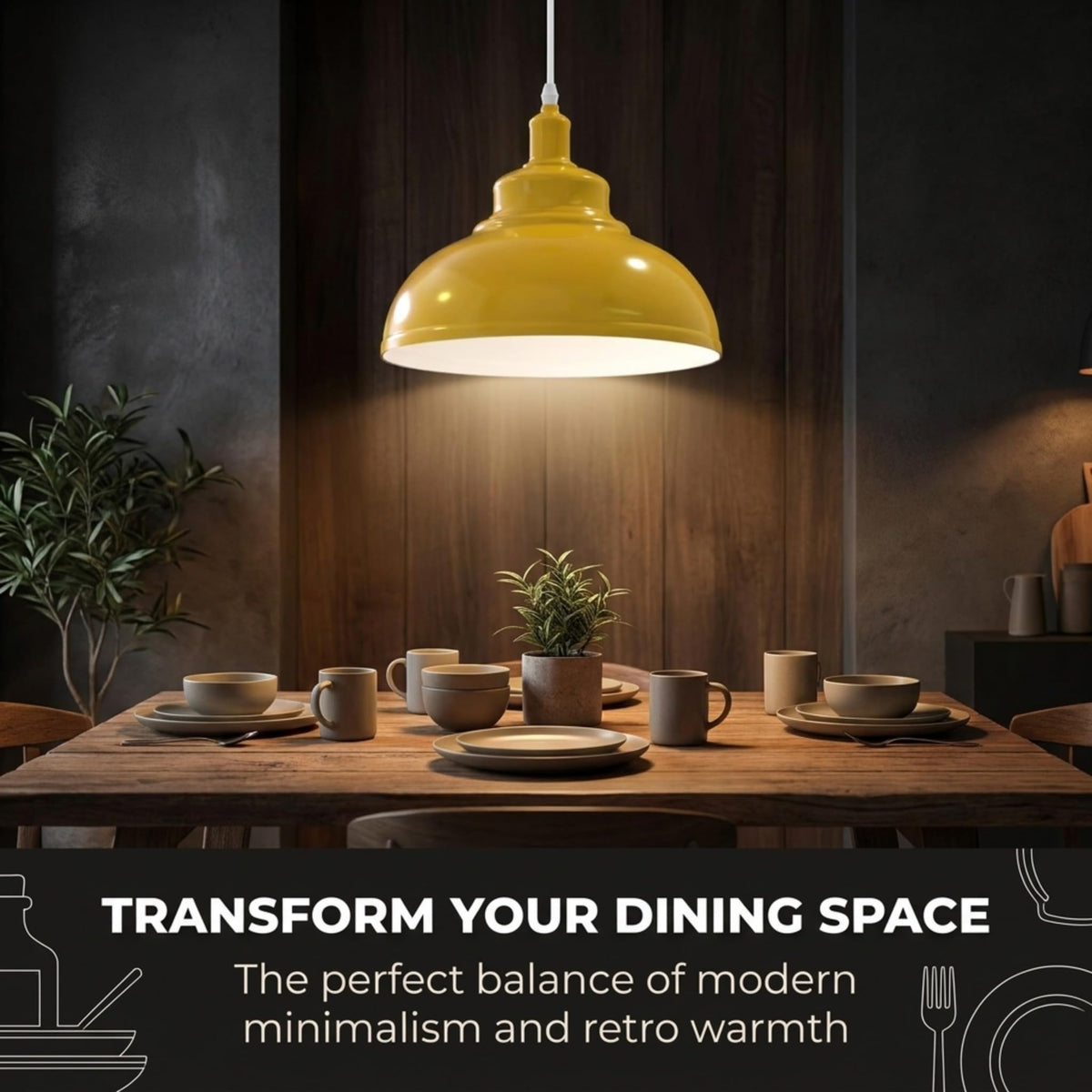 Curvy Metal Shade Pendant Light  E27 29cm Metal Shade~4151