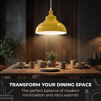 Curvy Metal Shade Pendant Light  E27 29cm Metal Shade~4151