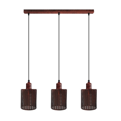 3 Way Pendant Light Triangle Metal Wire Cage~4059