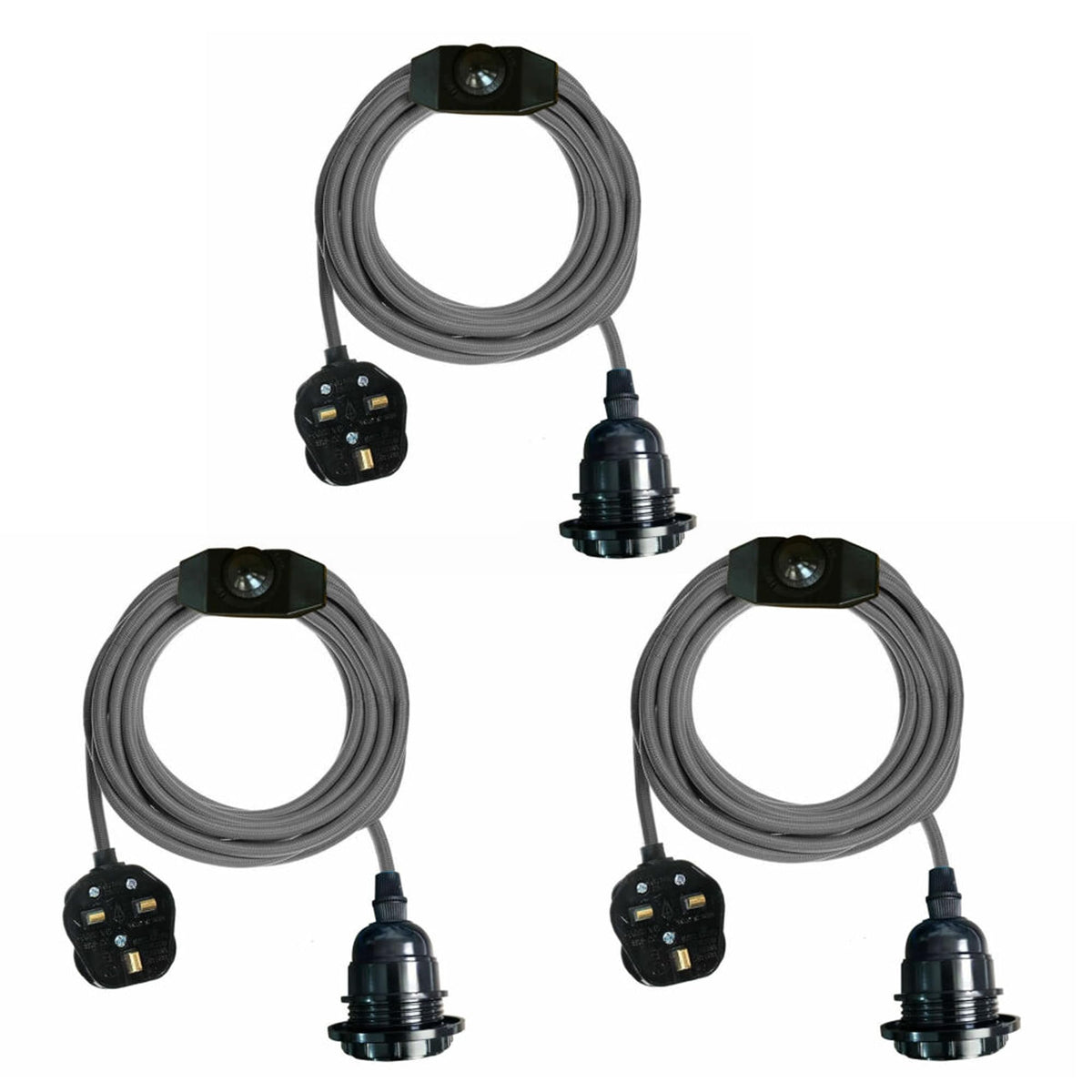 2m Plug in Pendant Light Fabric Cable  E27 Socket~4101