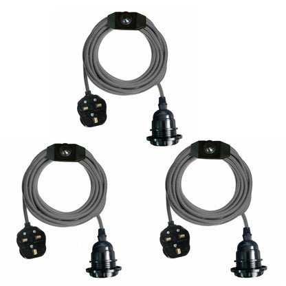 2m Plug in Pendant Light Fabric Cable  E27 Socket~4101