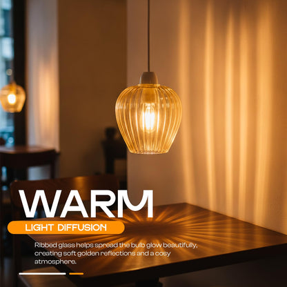 Amber Glass Lamp Shade Pendant Light Replacement~4081
