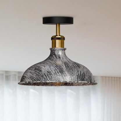 Brushed Silver Ceiling Light 36cm Metal with Bulb ~4123
